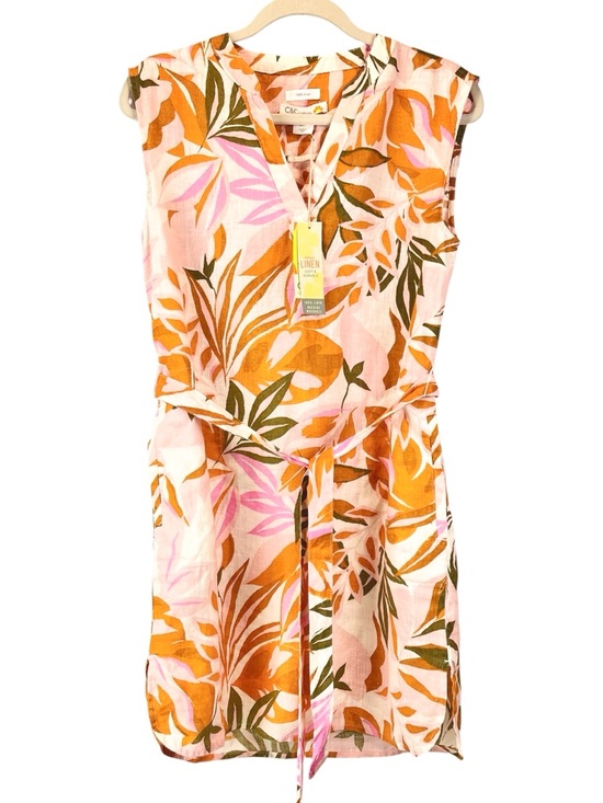 C&C California Dresses & Skirts - NEW C&C California 100% Linen Dress Multicolor Tropical Leafy Palm Print S NWT
